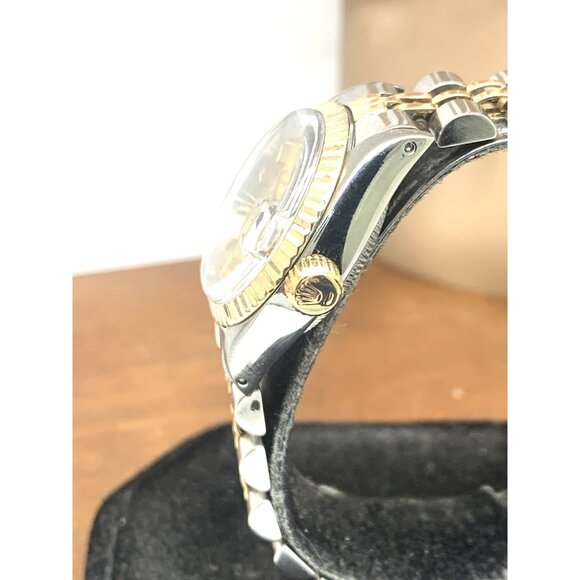 Rolex Datejust Women's Watch 6917 Vintage Swiss Automatic Steel 18k Gold 26mm - Picture 8 of 14